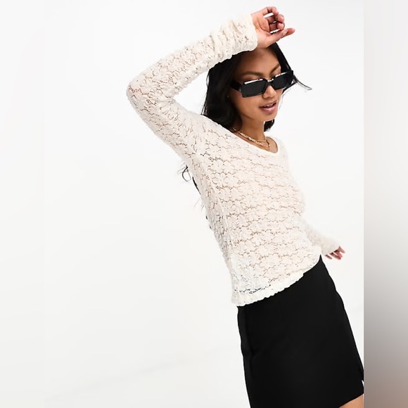 Rue21 Cream Lace Long Sleeve Top - Picture 1 of 5